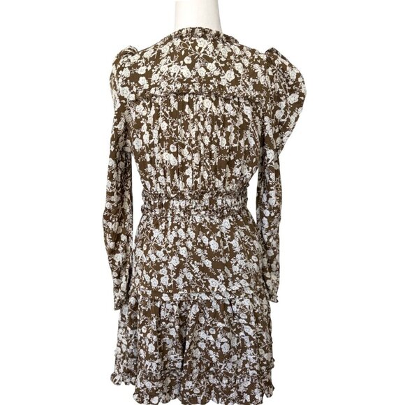 Tuckernuck HYACINTH HOUSE Olive Floral Renee Ruffle Mini Dress Small - Picture 4 of 7